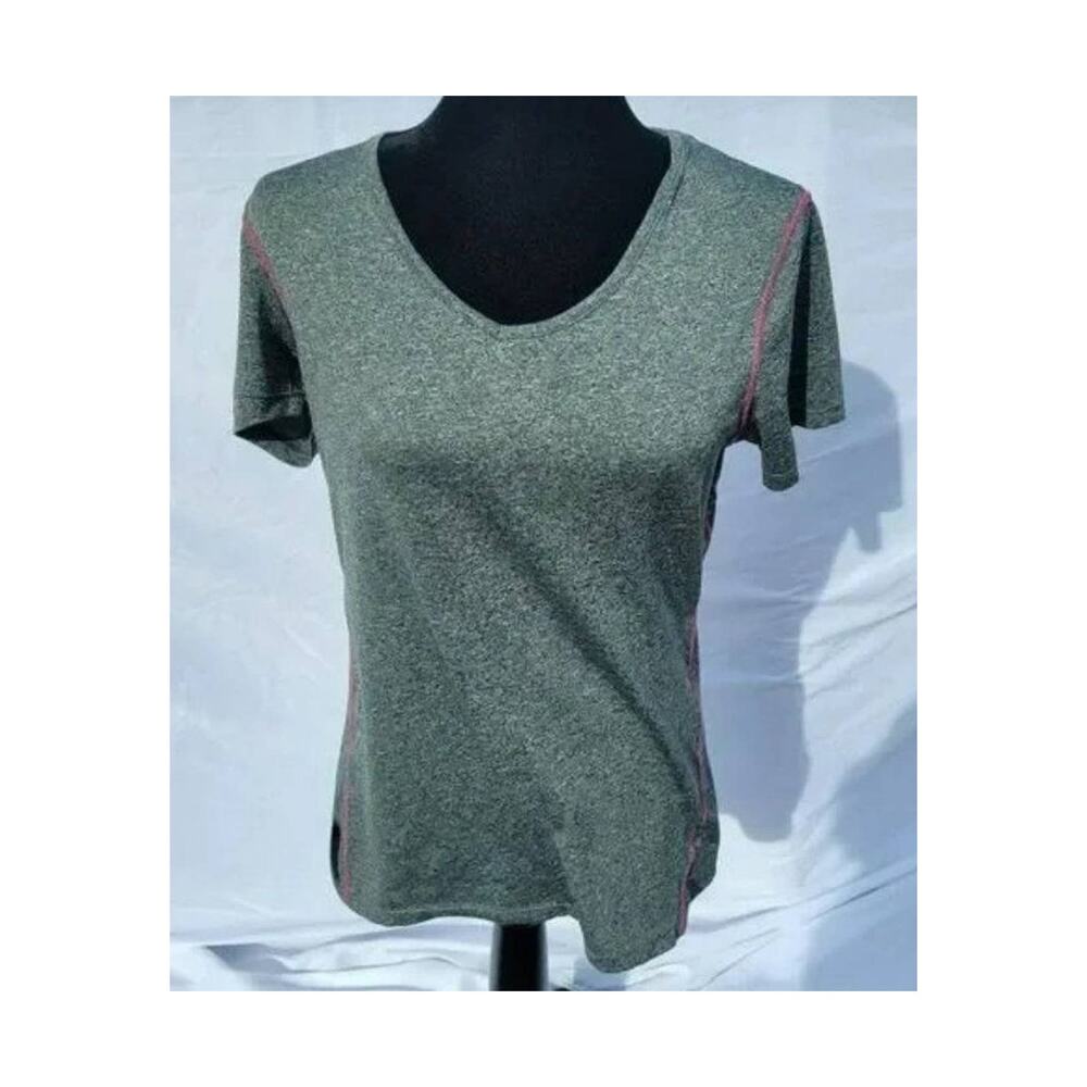Layer 8 Performance Grey & Pink Short Sleeve Shirt Women's Large